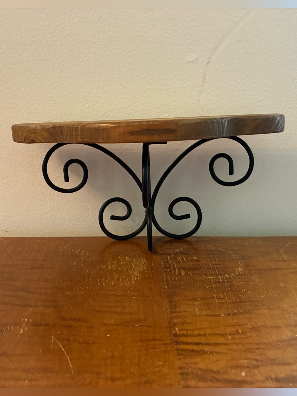 Vintage Small Wooden Wall Shelf